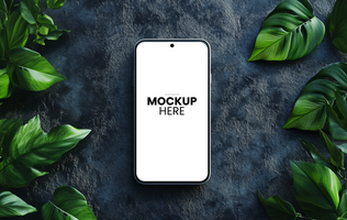 High-resolution phone mockup, customizable blank screen, ultra-realistic design for templates psd