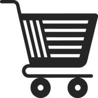 E Commerce Cart Silhouette Icon vector