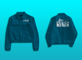 Men's jeans jacket mockup, can be changed color and realistic design psd