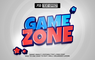 Game Zone 3D Text Effect psd