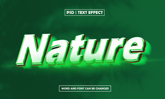 Nature text effect with green background psd