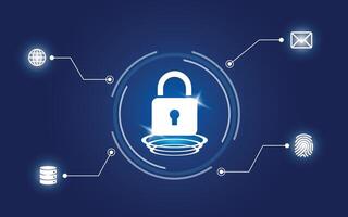Cybersecurity technology protection background vector