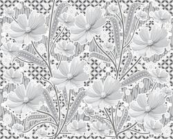 seamless batik pattern with flower vector