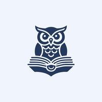 Owl book logo vector