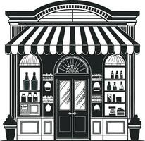 Old Fashioned Storefront Silhouette vector