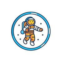 Astronaut exploring space in a colorful design vector