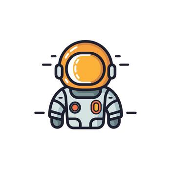 astronauta explorador espacio con vibrante casco vector