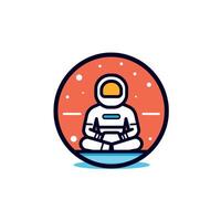 Cosmic meditation by an astronaut vector