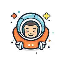 Smiling astronaut in colorful space suit design vector