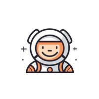 Smiling astronaut character in space suit design vector