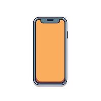 Modern smartphone with bright orange display vector
