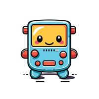 Cute cartoon character resembling a vintage game console vector