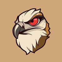 Fierce cartoon eagle head design with vibrant colors vector