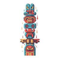 Colorful totem pole design with intricate details vector