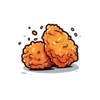 Delicious crunchy fried chicken nuggets on display vector