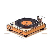Vintage record player on a simple background vector