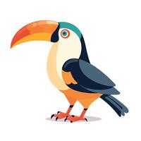 Colorful toucan perched in a tropical setting vector