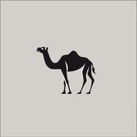 Camel walking silently in the desert landscape vector