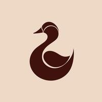 Elegant brown swan silhouette with minimalist design vector
