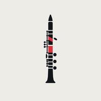 Colorful illustration of a clarinet on a neutral background vector