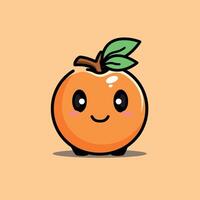 Cute cartoon orange character with a smiling face vector