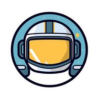 Iconic astronaut helmet design in circular format vector