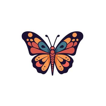 vibrante mariposa con brillante patrones vector