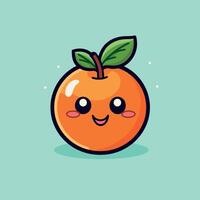 Cute orange cartoon character with happy expression vector
