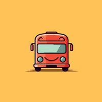 Happy red bus with a smiling face on bright background vector