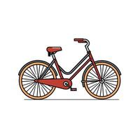 Vintage style bicycle in bright red color vector