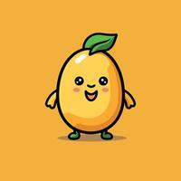 Cute cartoon lemon character with a happy expression vector