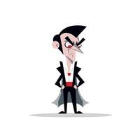 Confident cartoon vampire in a cape vector