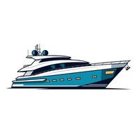 Luxury yacht cruising in sunny waters vector