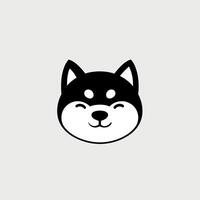 Cute cartoon dog face with a joyful expression vector