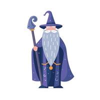 Colorful wizard with a staff vector