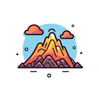 Mountain landscape with vibrant colors and clouds vector