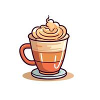 Coffee cup with whipped cream topping displayed vector
