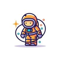 Cute astronaut in space vector