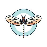 Dragonfly illustration with soft colors and design vector