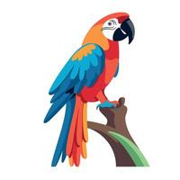Colorful parrot on a branch in nature vector