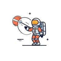 Space scientist performing an experiment vector