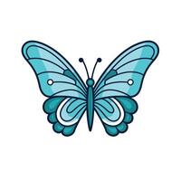Beautiful blue butterfly with intricate wings vector