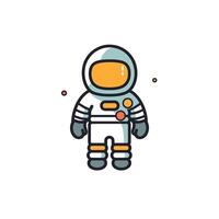Cute cartoon astronaut exploring outer space vector