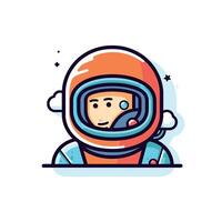Cheerful, colorful astronaut character vector