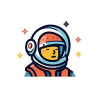 Astronaut in vibrant suit exploring outer space vector