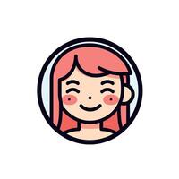 Red-haired, cheerful character vector