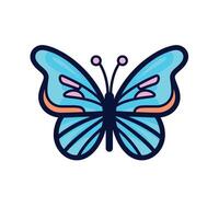Bright blue butterfly with vibrant wing patterns vector