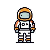Adorable astronaut exploring in a spacesuit vector