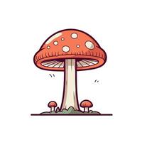 Brightly colored mushroom in a whimsical style vector