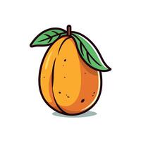 Vibrant mango with leaves on a clean background vector